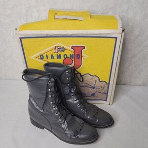 Justin Boots Men's Black Leather Boots